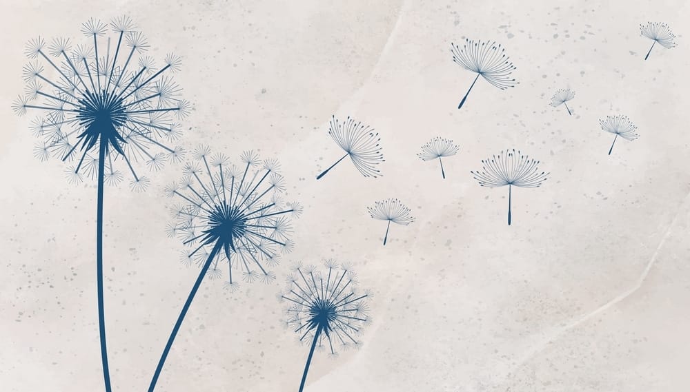 Pusteblumen im Wind — ganzes Design