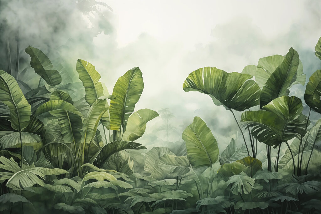 Großes Blatt im Waldlicht — ganzes Design