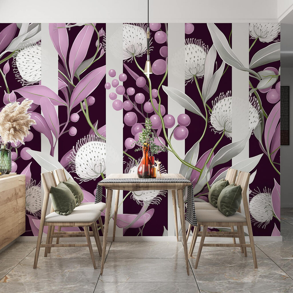 Blütendolden auf Streifengrund — Interieur 3