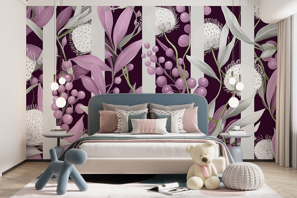 Blütendolden auf Streifengrund — Interieur 4