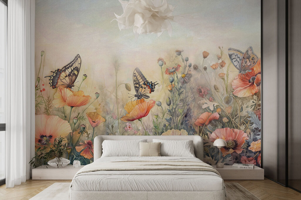 Falter über leuchtenden Blüten — Interieur 1