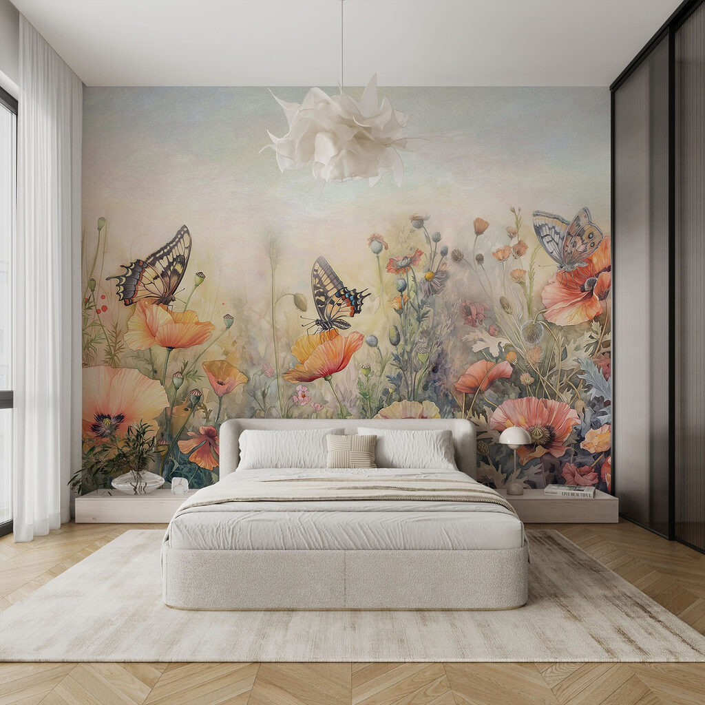 Falter über leuchtenden Blüten — Interieur 2