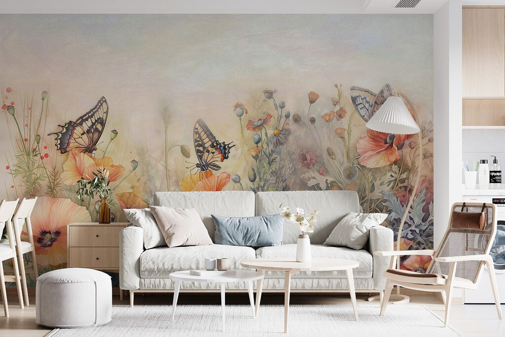 Falter über leuchtenden Blüten — Interieur 3