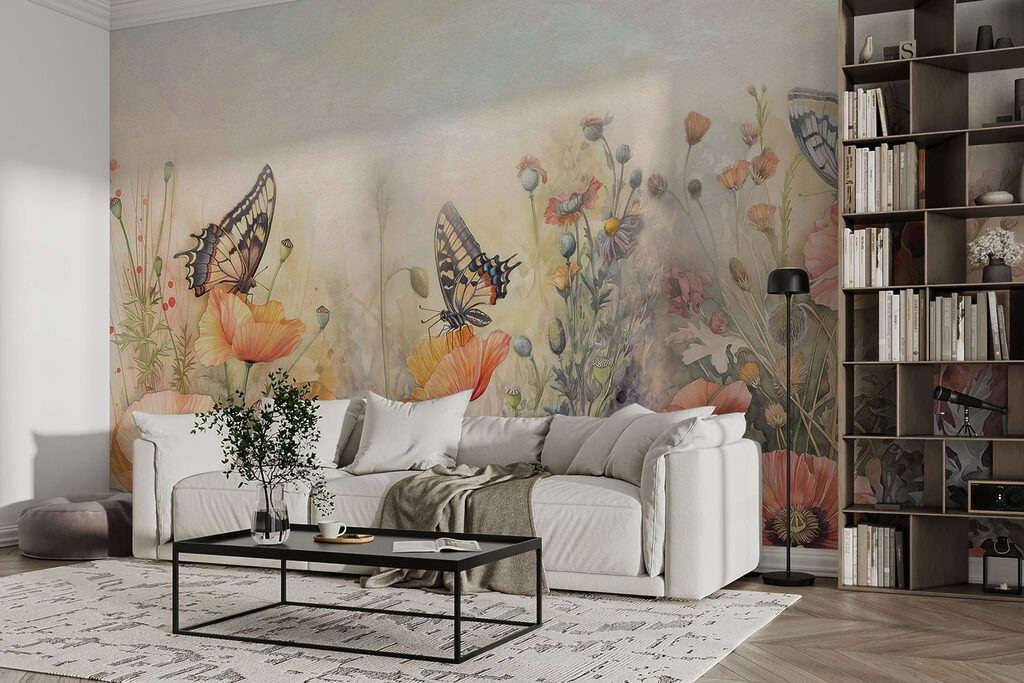 Falter über leuchtenden Blüten — Interieur 4