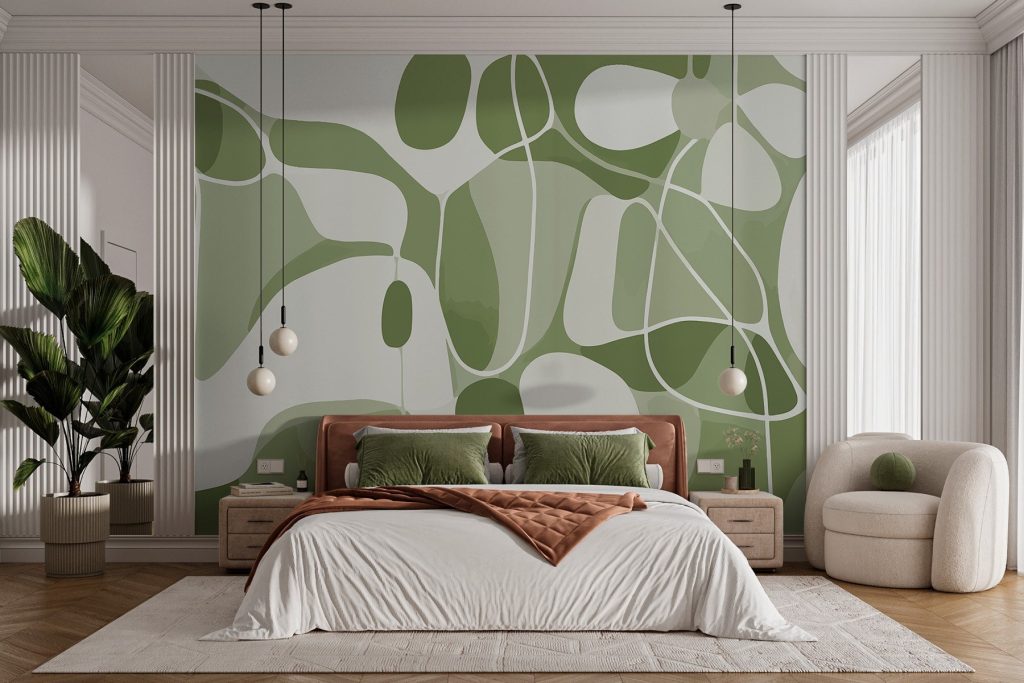 Farbschlaufen unter feinen Linien in einem Interieur