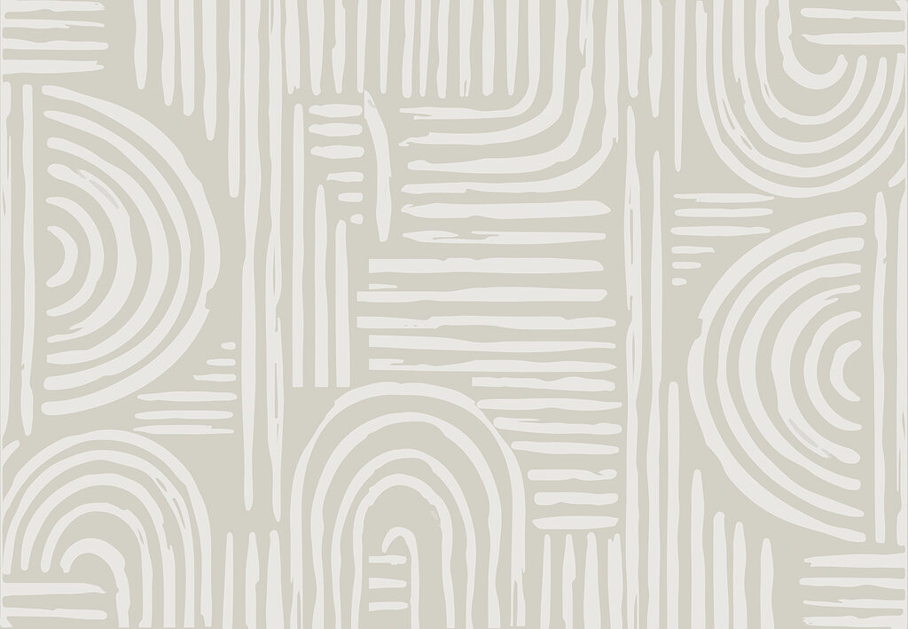 Cremefarbene Linienbögen — ganzes Design