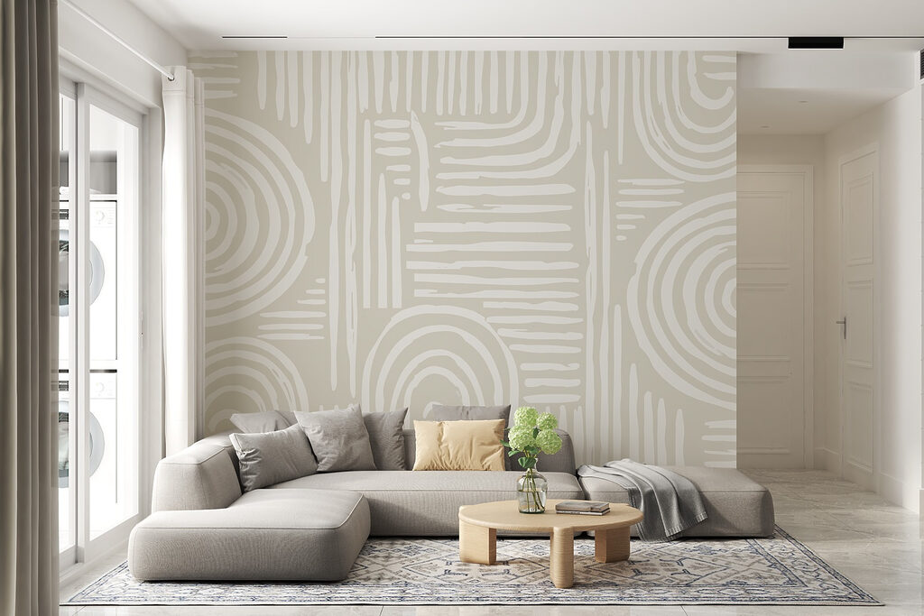 Cremefarbene Linienbögen — Interieur 2