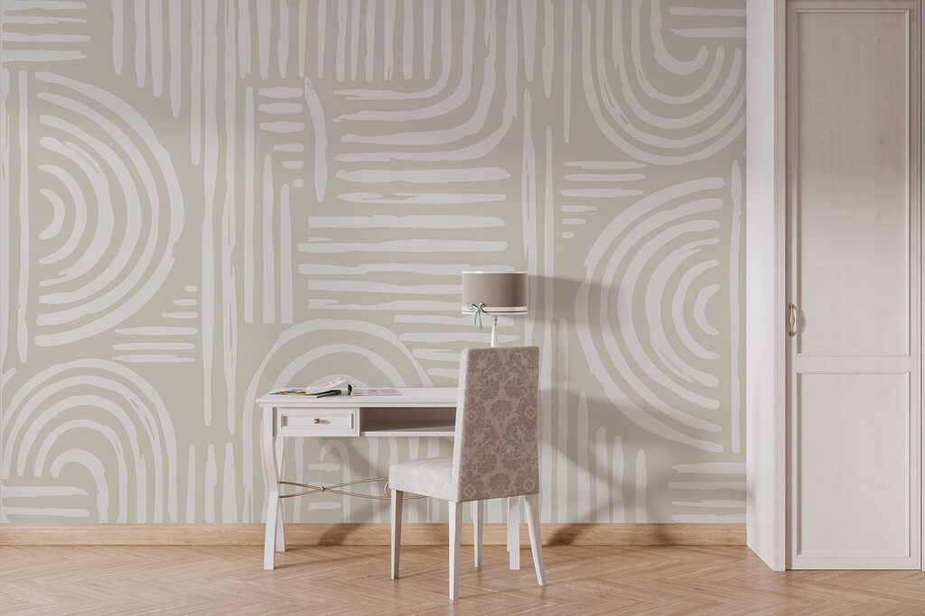 Cremefarbene Linienbögen — Interieur 3