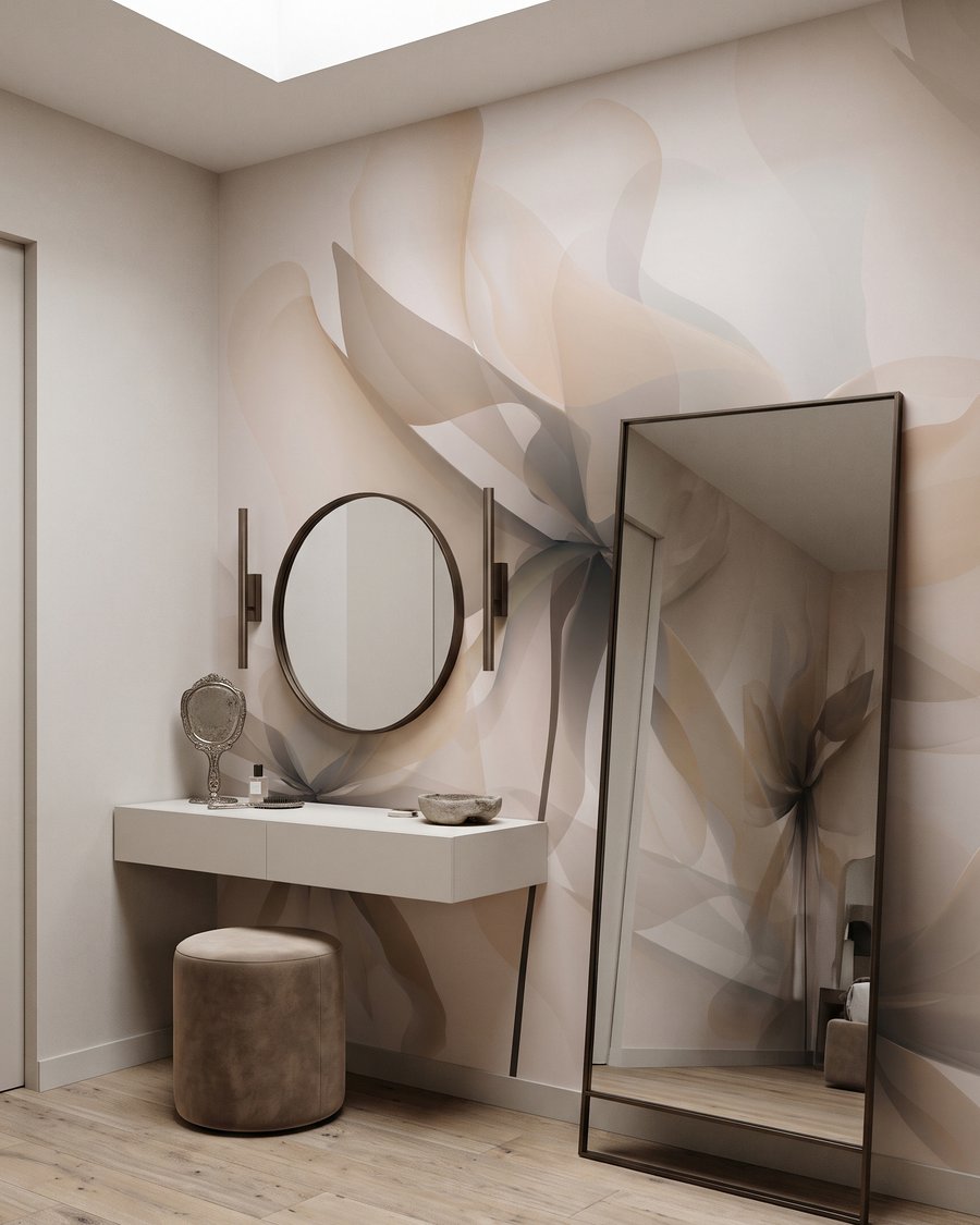 Blütenblätter im sanften Licht in einem Interieur