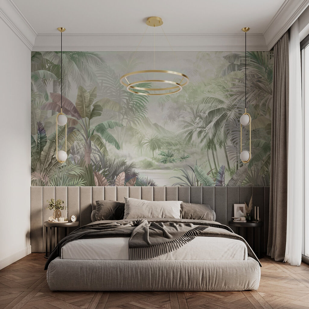 Tropensee im Farbnebel in einem Interieur