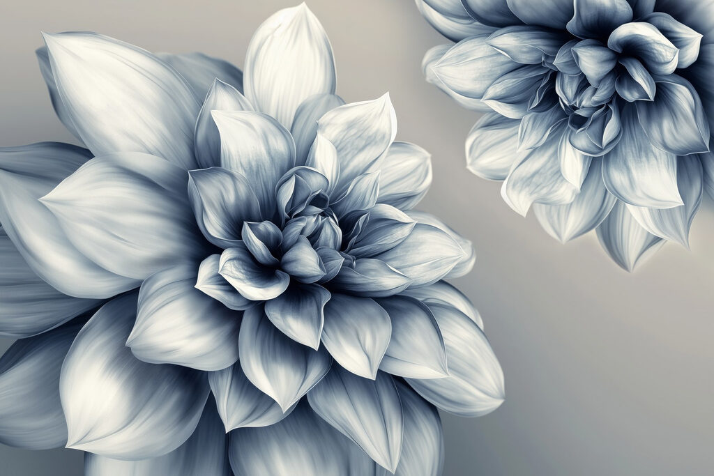 Blüten mit tiefen Schatten — ganzes Design