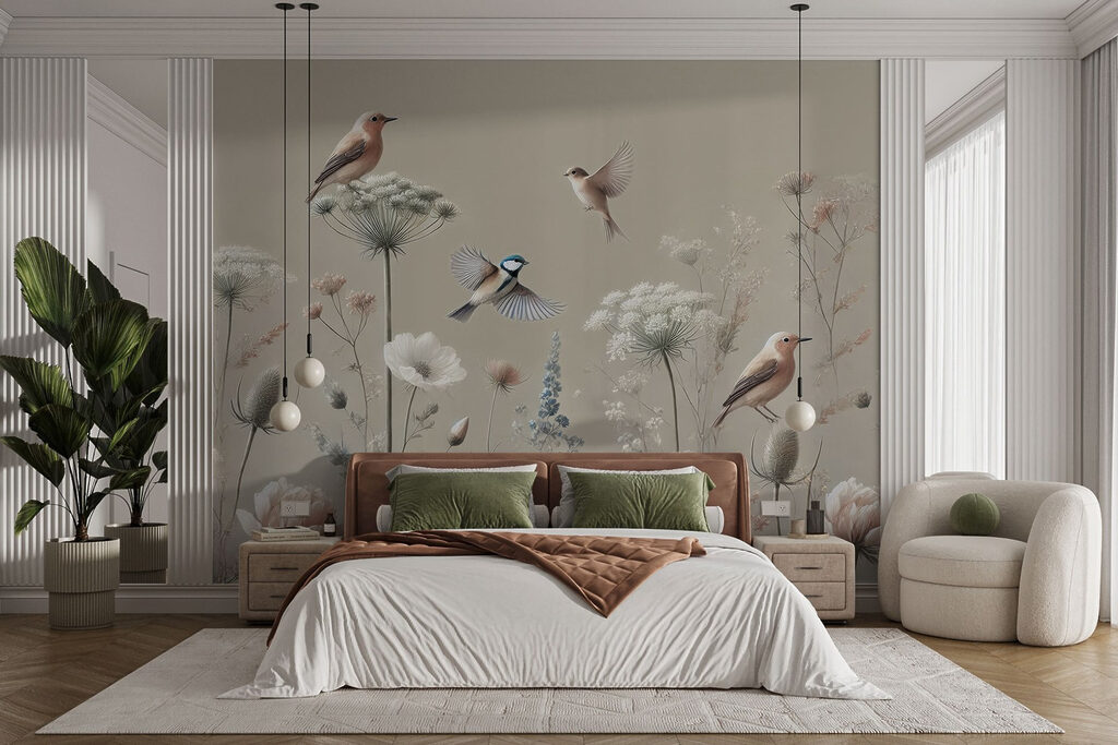 Vögel zwischen Blüten — Interieur 1