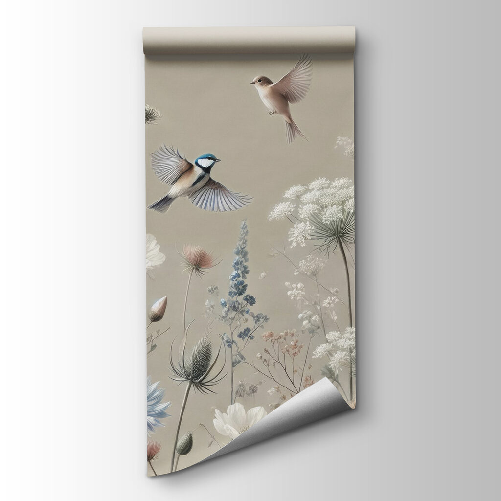 Vögel zwischen Blüten — Produktansicht