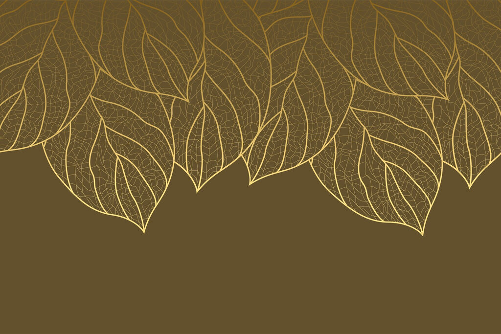 Hängende goldene Blattadern — ganzes Design
