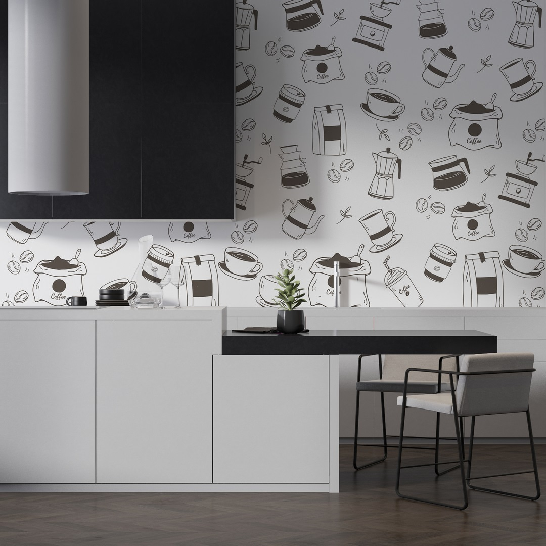 Verspielte Kaffeekännchen in einem Interieur