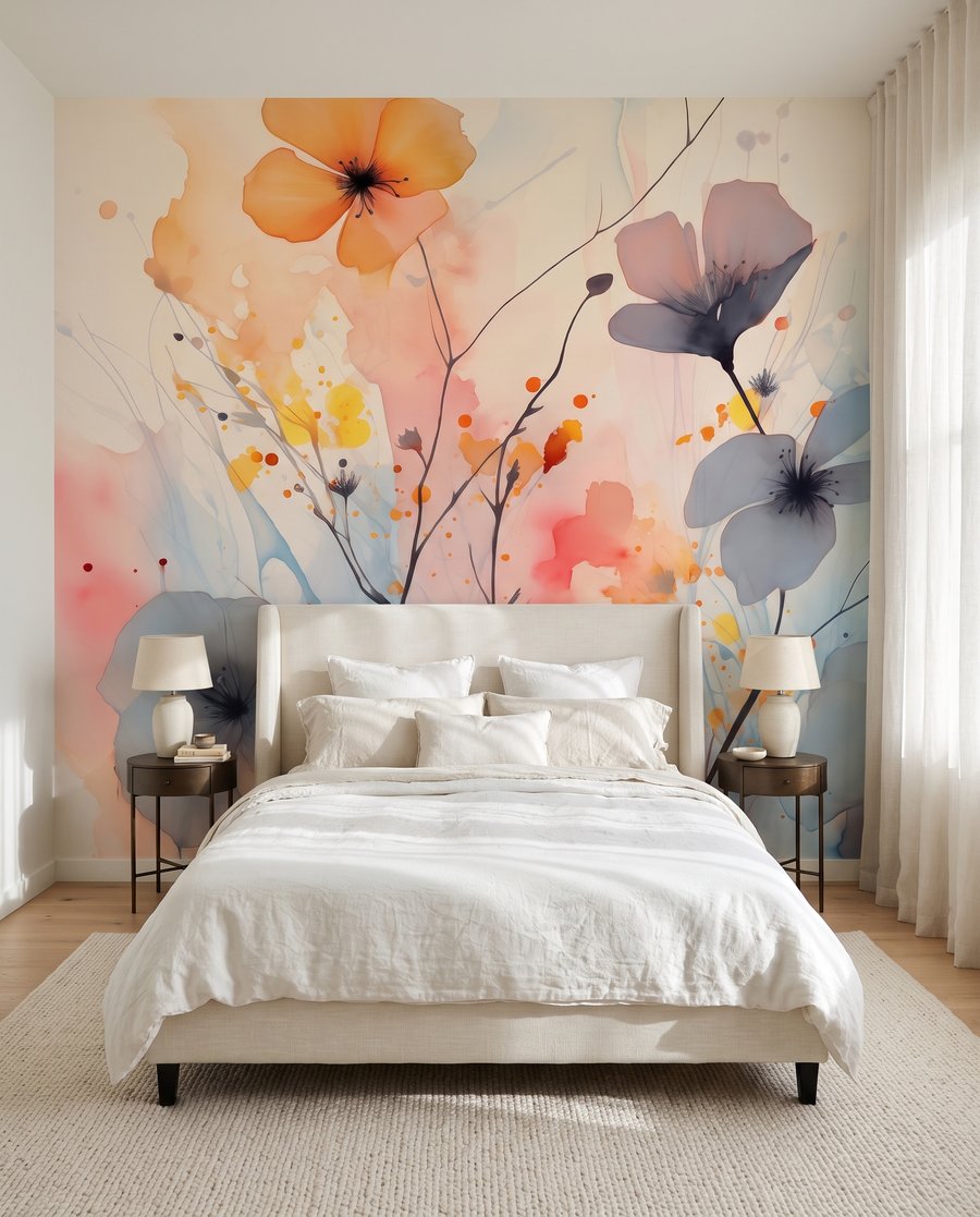 Blumen in Aquarellflecken — Interieur 2