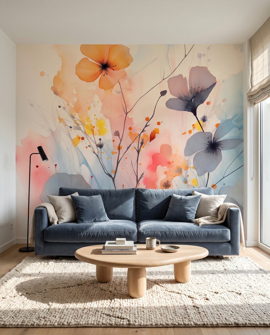 Blumen in Aquarellflecken — Interieur 3