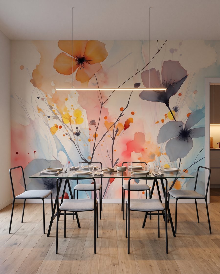 Blumen in Aquarellflecken — Interieur 6