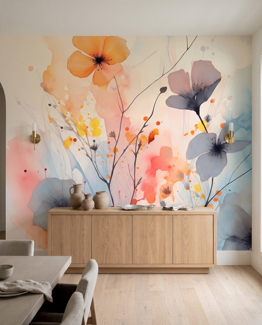 Blumen in Aquarellflecken — Interieur 7