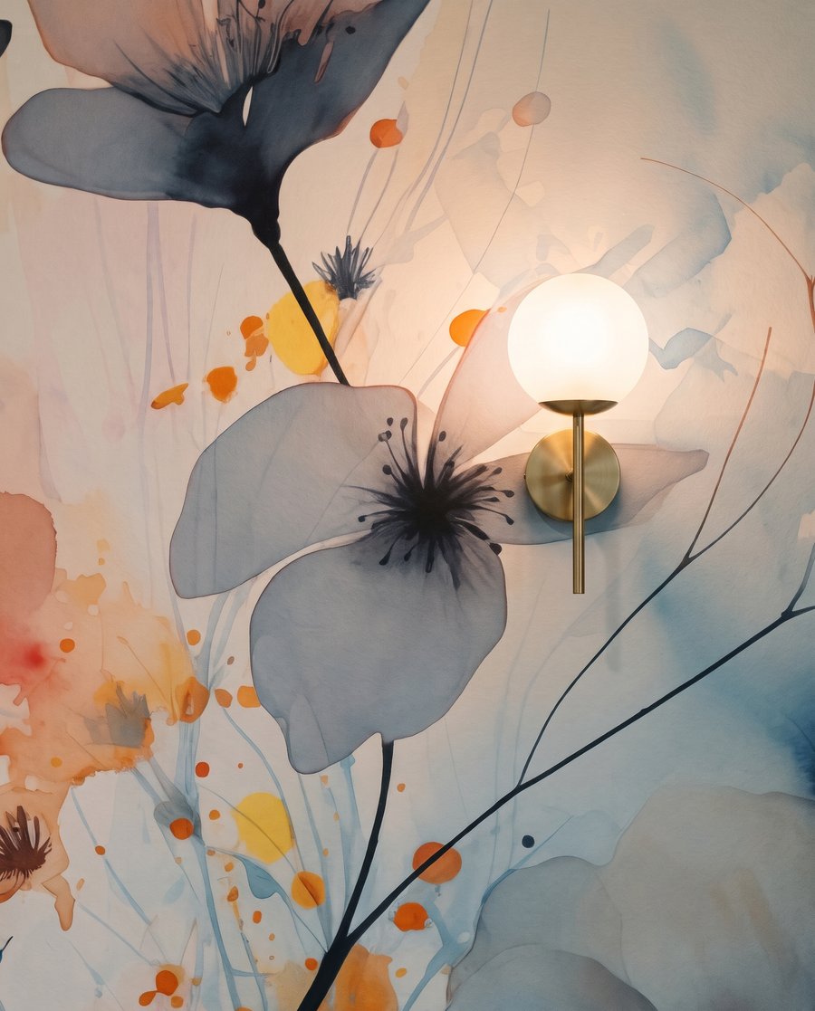 Blumen in Aquarellflecken — Detail