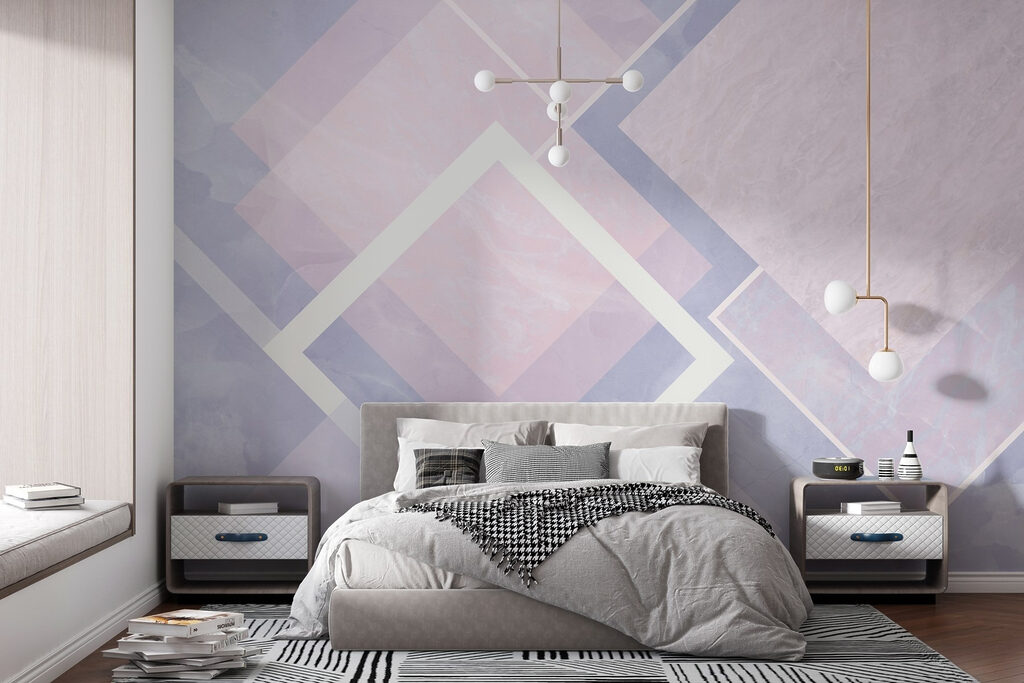 Weiße Rauten auf Farbflächen — Interieur 1