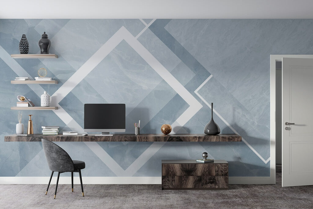 Weiße Rauten auf Farbflächen — Interieur 1