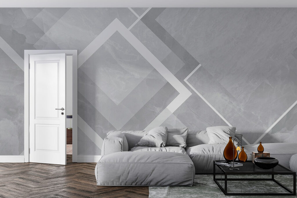 Weiße Rauten auf Farbflächen — Interieur 2