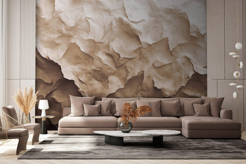 Felsen im sanften Schatten in einem Interieur