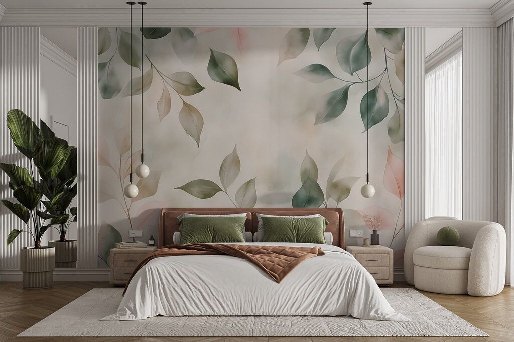 Blattzweige in rosa Schatten — Interieur 2