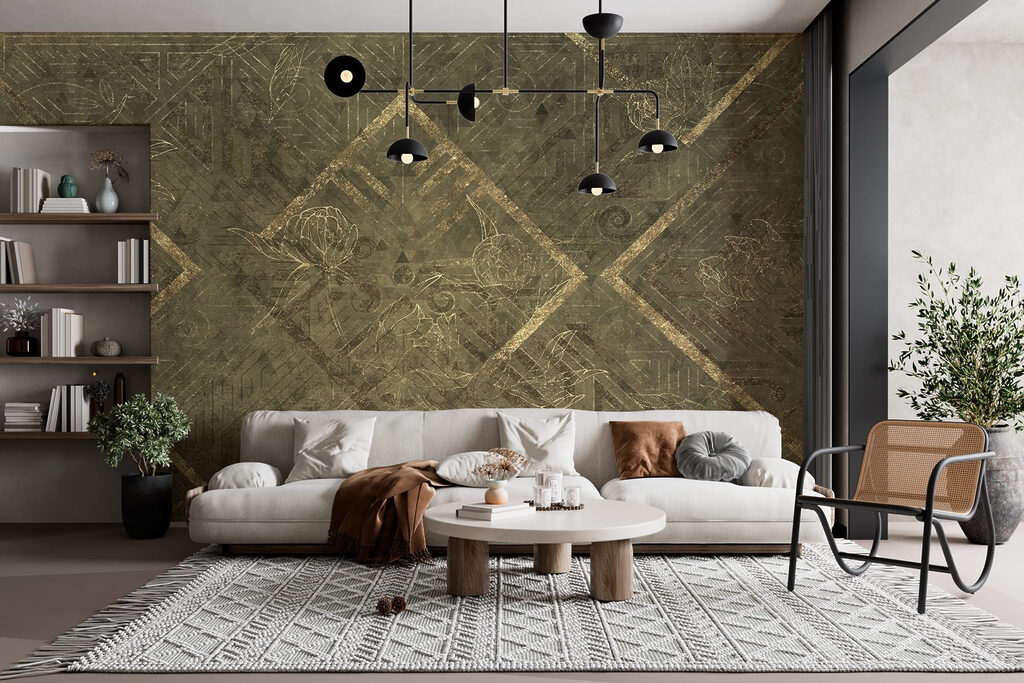 Verwitterte Rauten in einem Interieur