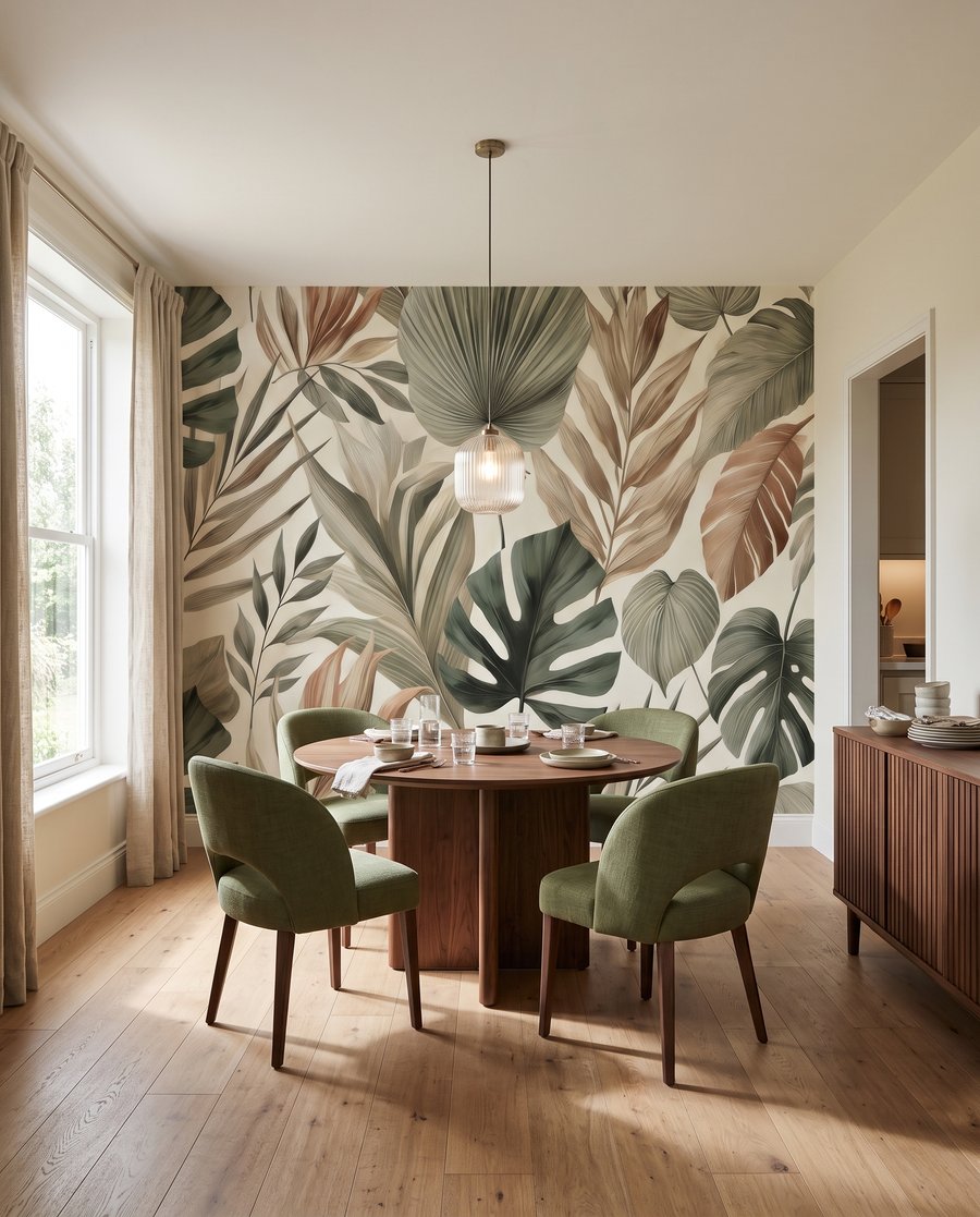 Tropische Blätter in Naturtönen — Interieur 8