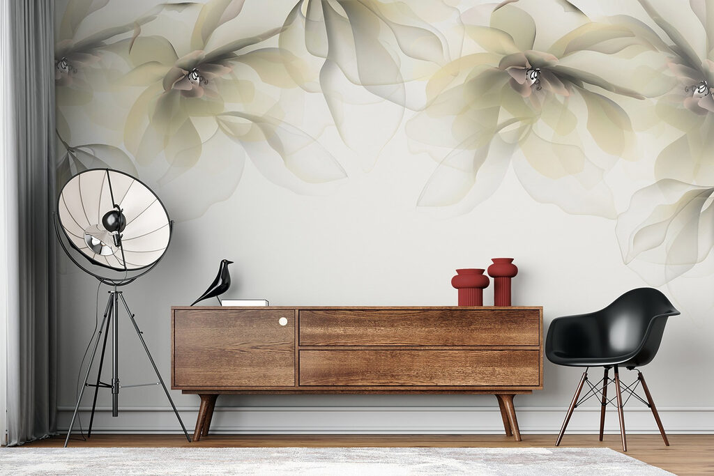 Blüten als Baldachin in einem Interieur