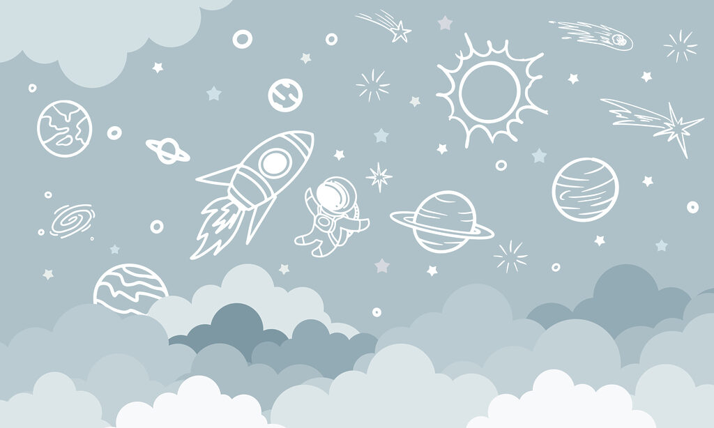 Weltraumreise in Kreide — ganzes Design