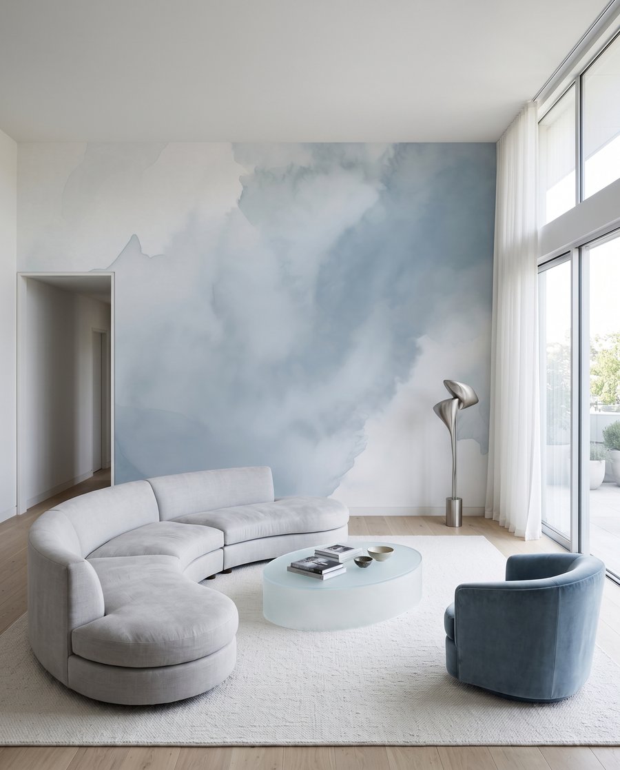 Schwebende Tintenwolken in einem Interieur