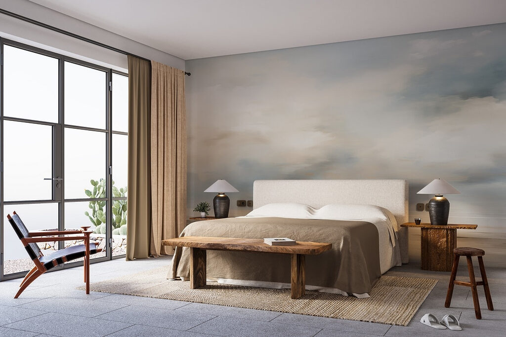Wolken über dem Strand in einem Interieur