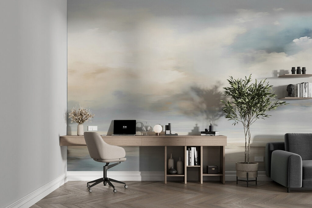 Wolken über dem Strand in einem Interieur