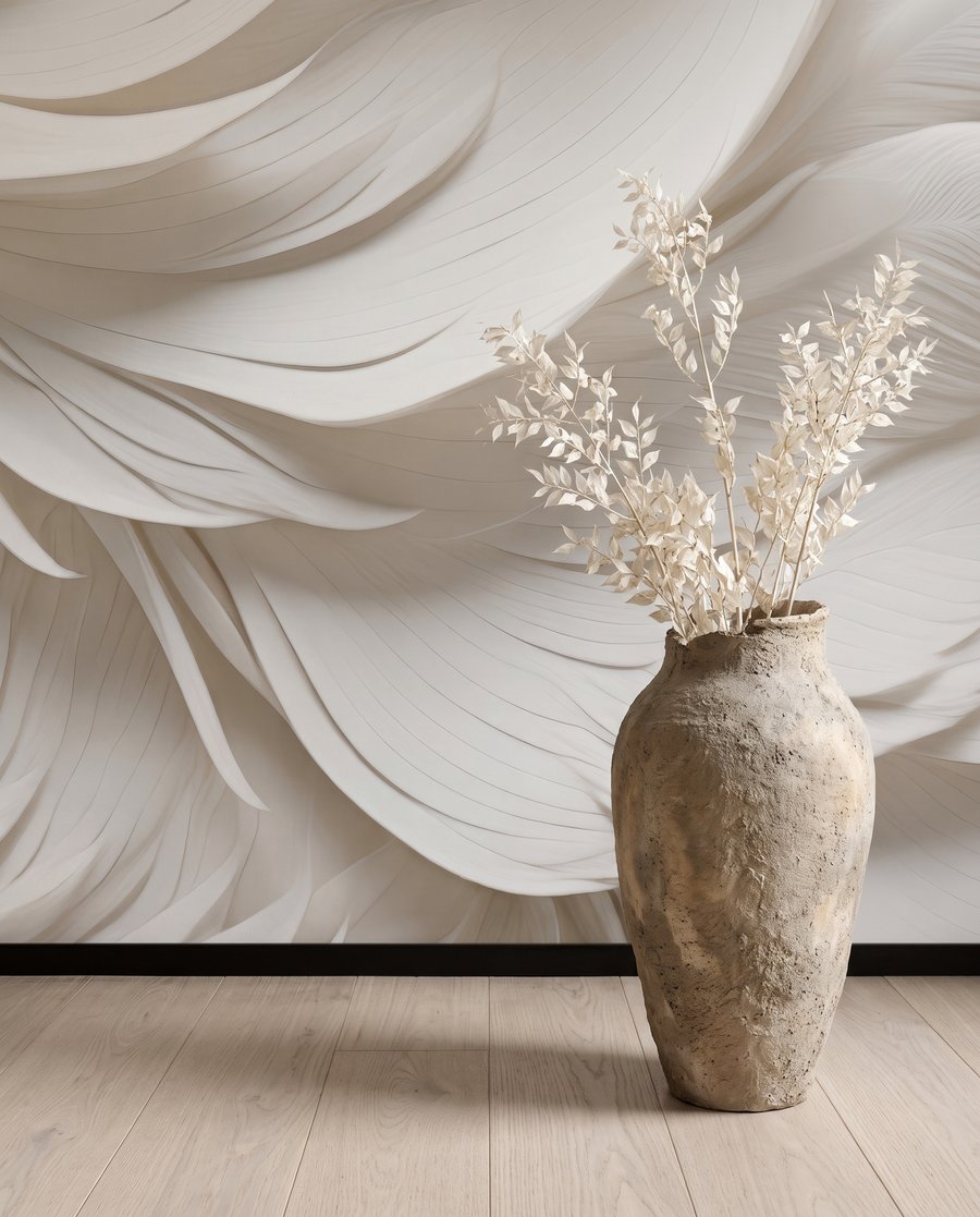 Weiße Federn in Schichten — Interieur 6