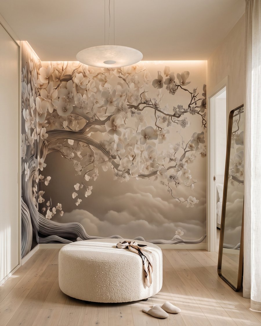Blütenbaum über Wellen — Interieur 3