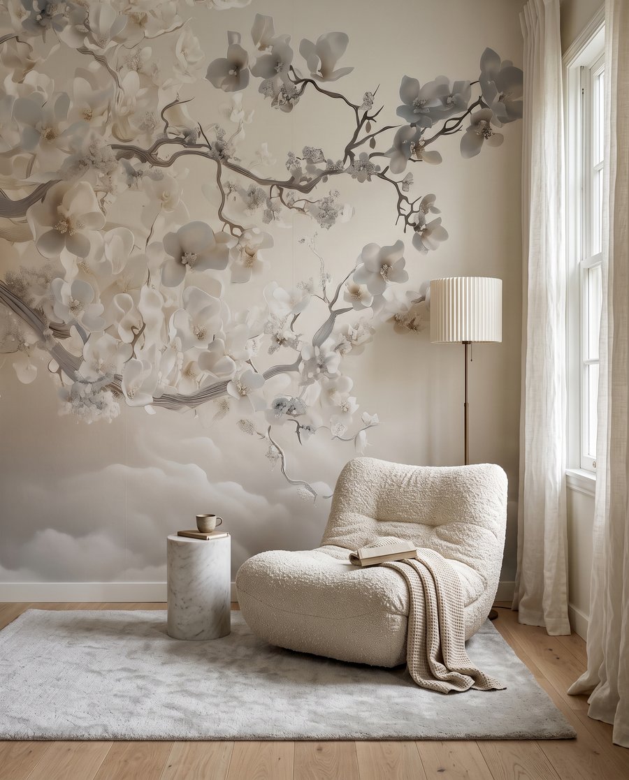Blütenbaum über Wellen — Interieur 5