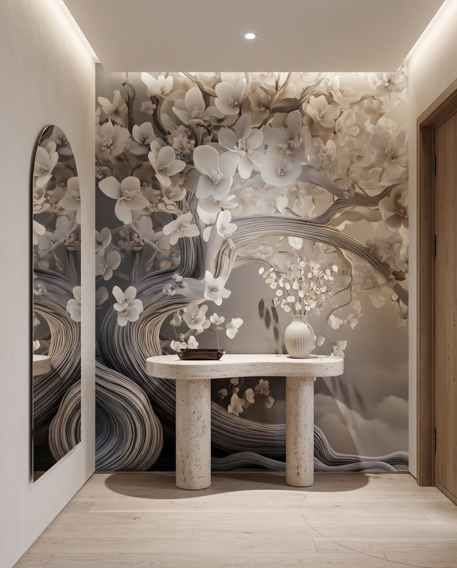 Blütenbaum über Wellen — Interieur 7