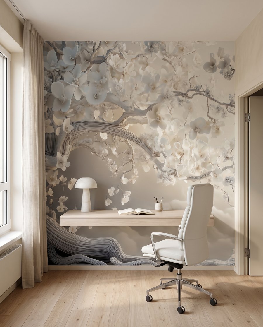 Blütenbaum über Wellen — Interieur 9