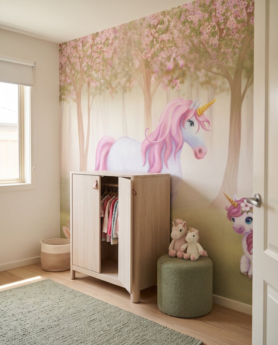 Einhörner unter rosa Blüten — Interieur 6