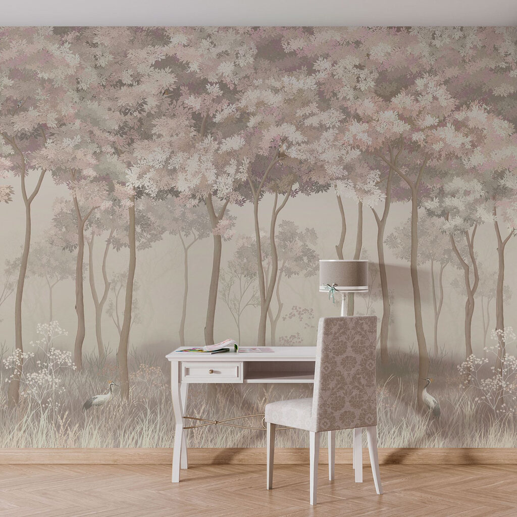 Heller Blütenwald in einem Interieur