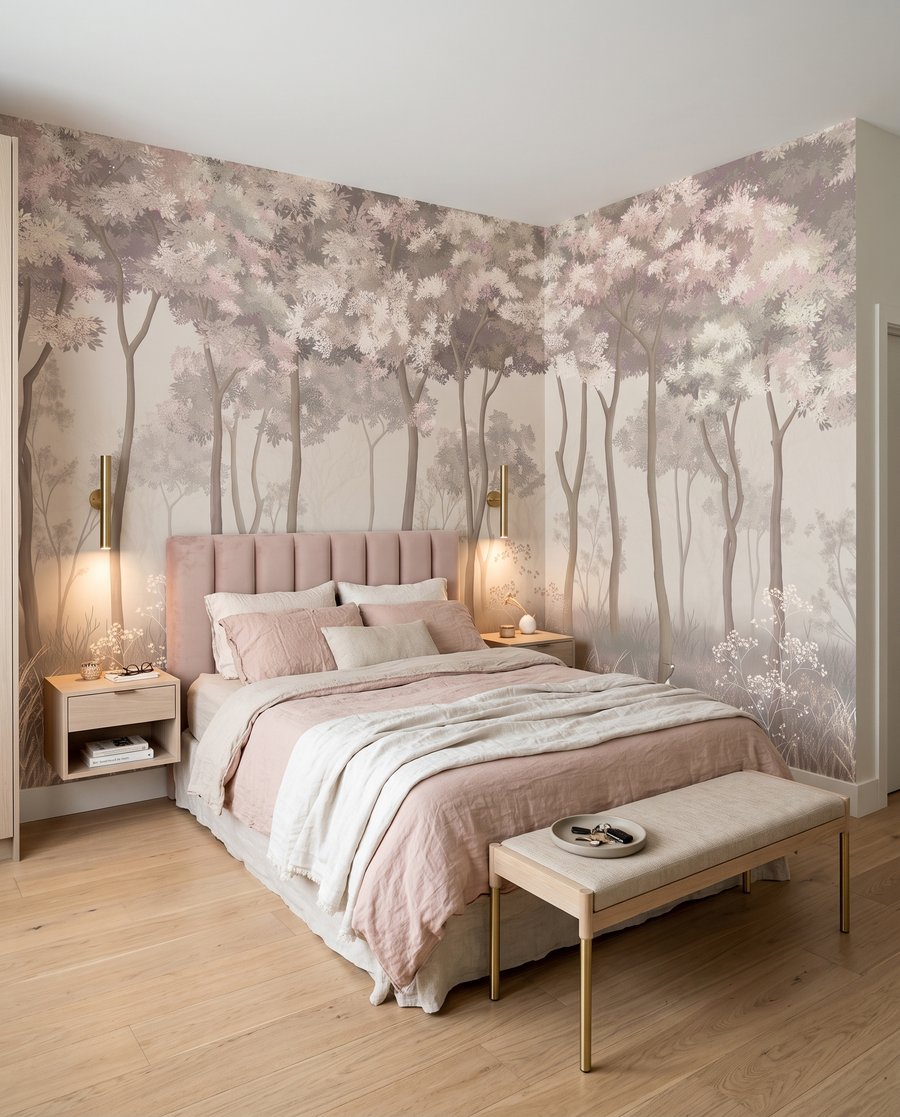 Heller Blütenwald in einem Interieur
