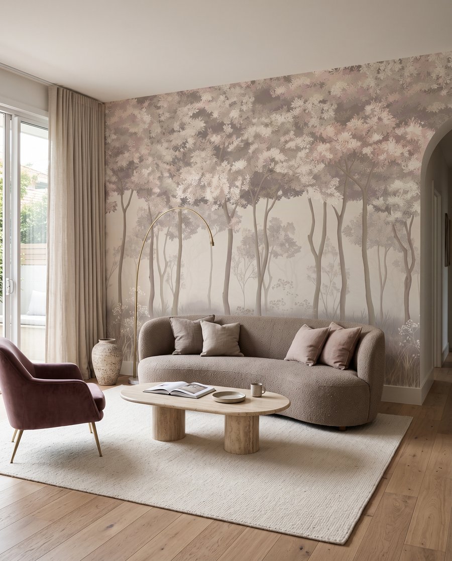 Heller Blütenwald in einem Interieur