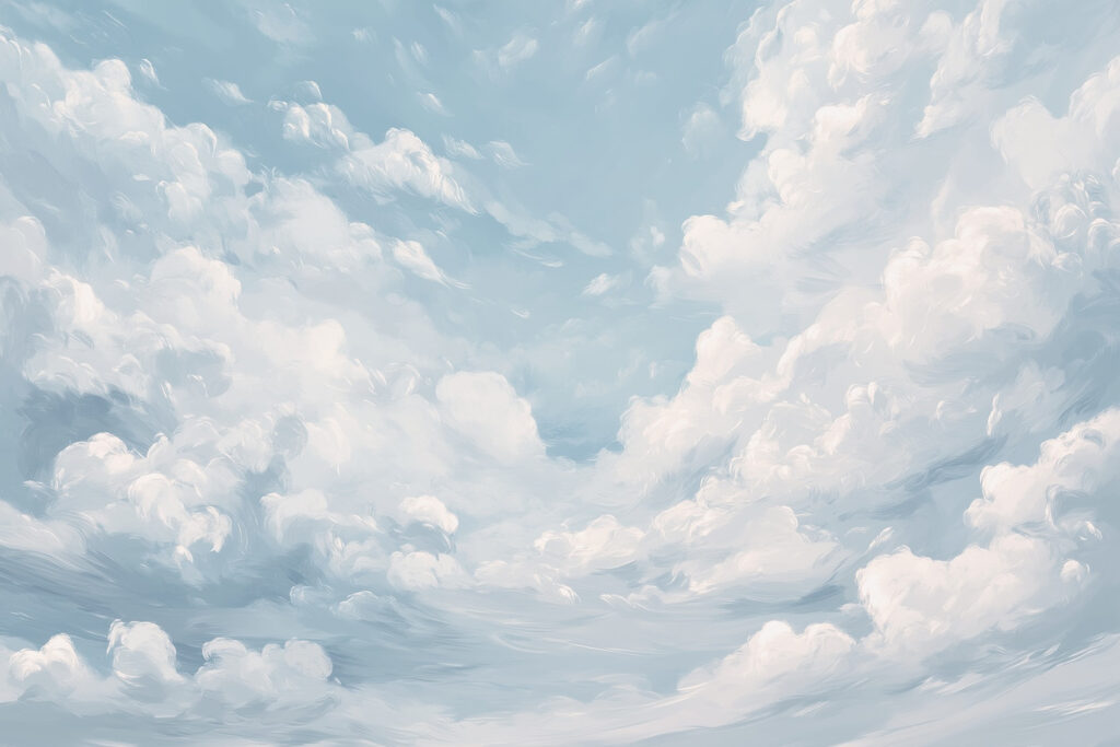 Wolken am hellblauen Himmel — ganzes Design