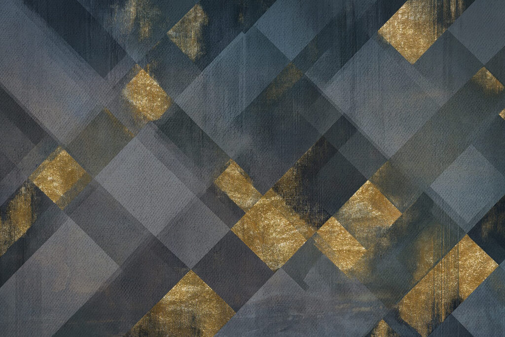 Quadrate mit goldenen Flächen — ganzes Design