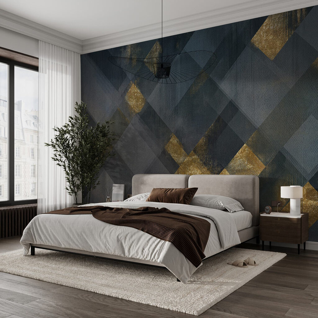 Quadrate mit goldenen Flächen — Interieur 1
