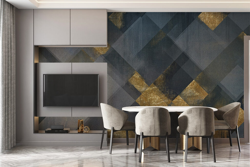 Quadrate mit goldenen Flächen — Interieur 2