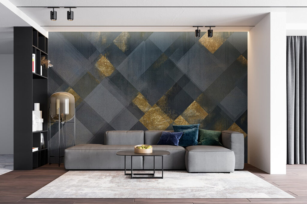Quadrate mit goldenen Flächen — Interieur 3